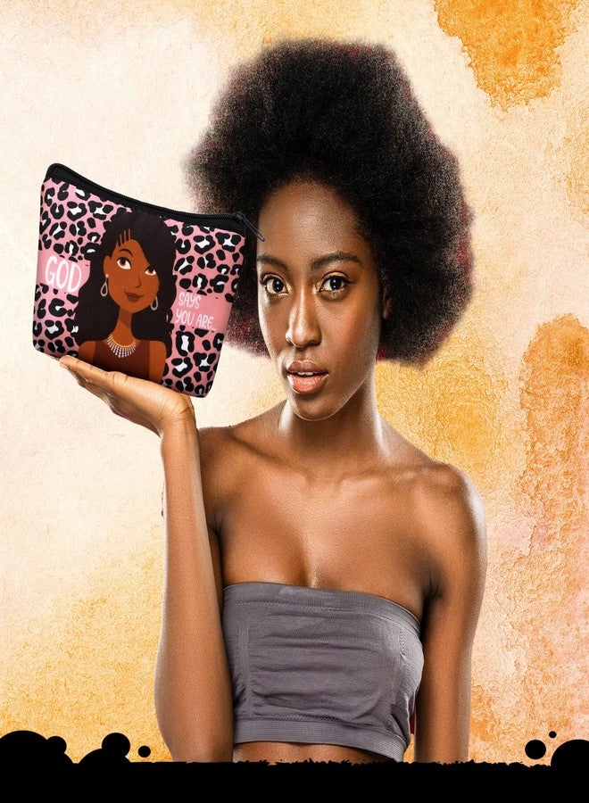 Kacctyen 20 Pcs Black Africa Inspirational Gifts Canvas Cosmetic Bags Compact Mirrors Makeup Bags Thank You Travel Toiletry Pouch Bulk Mothers Day Gifts for Church Women Teacher Coworker Employee - Image 3